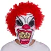 Śmieszne klaun straszny party cosplay lateks pełna twarz horror maska ​​z włosami dla dorosłych kostiumów rekwizyty Mascaras Halloween