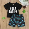 0-3Y Summer Toddler born Baby Kid Boy Beach Clothes Set Cute Letter T shirt Shorts Casual Outfits Costumes 210515