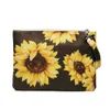 Zonnebloem PU Cosmetische kast 9 Patroon Make -uptas Faux Leather Polslet Tassen Kleur Luipaardkoppeling Daybag Dom1851