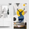 Curtain Cotton Linen Simple Geometric Deer Curtains for Kitchen Cabinets Creative Japanese Fabric Partition Curtains WH0110