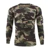 T-shirt a maniche lunghe mimetiche tattiche da uomo T-shirt fitness traspirante Quick Dry O-collo Multicam T-shirt militari militari mimetiche 210707