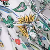 Moda Designer Letnia Sukienka Kobiety Latarnia Rękaw Luksusowy Frezowanie Kwiatowy Druku Panie Vintage Midi Vestidos 210522