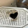 Pure Silver 925 Korean Fashion Resizable Heart Ring For Women Aesthetic Bohemia Design Engagement 2022 Fine Bulgaria Jewelry