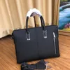 Men's black leather designer briefcase high quality laptop bag large capacity retro fashion office handbag290v