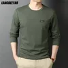 Top Qualität T-shirt Männer Mode Marke Designer Langarm Slim Fit Einfarbig Tops Casual Herren Kleidung 220309