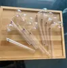 Tuyau de brûleur à mazout en verre transparent de 6,29 pouces d'épaisseur Artisanat borosilicate Tuyaux à main en verre Pyrex transparent avec équilibreur de couleur aléatoire Accessoires pour fumeurs en gros