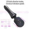 20 Tryby Potężna Magiczna Wand Wibrator Dla Kobiet Masażer Ciała G Spot Clitoris Stymulator USB Ładowanie dorosłych Sex Zabawki Kobieta 210623