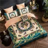 set di biancheria da letto di design invernale verde di lusso in velluto queen size copripiumino king size lenzuolo federe set di piumini per stilisti di moda stampati a cavallo