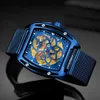 Luxus Designer Mechanische Männer Uhren Automatische Blau Uhr Mann Edelstahl Wasserdicht Business Sport Mechanische Armbanduhr Q0902