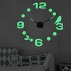 47 inch Luminous Wall Clocks Large Clock watch Horloge 3D DIY Acrylic Mirror Stickers Quartz Duvar Saat Klock Modern Mute 220115