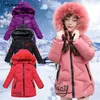 Babymeisje kleding 3-12 jaar oud winter gewatteerde jas warme mode kinderen hooded meisjes faux bont 211203