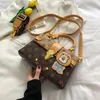 Daily Bag 2023 Autumn and Winter New Retro Printed Lock Shoulder Crossbody Small Square Bag Cover Large Capacity Handbag