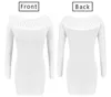 Hollow out door sexy jurk kantoor dames elegante witte bodycon jurken vrouwen herfst kleding uit schouder vestidos 210507