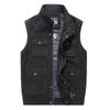 Plus Big Taille 6XL 7XL 8XL Marque Vêtements Automne Hommes Gilets Veste sans manches Coton Casual Multi Pocket Vest Mâle Gilet Manteau 210925