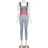 Women's Jumpsuits & Rompers Ribbed Patchwork Striped Women 2021 Color Match Sleeveless Bodycon Skinny Active Streetwear Fashion Outfits