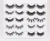 20 ~ 22mm 3D Mink rzęsy Dramtyczny Gruby Puszysty Fałszywy Rzęs Ręcznie Ręczne Fake Lashes Extension Cruelty Free Makeup Tool