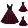 Casual Kleider 2021 Vestidos Plus Größe Polka Dot Sommer Frauen Ärmellose Pinup Sexy V-ausschnitt Vintage Rockabilly Party Kleid schaukel