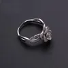 Klaster pierścienie Moda Luksusowy Cyrkon Kwiat Kryształ Kobiety Pierścień Błyszczy Wyśmienity Biżuteria Bankiet Prezent Dwa Kolory Opcjonalnie