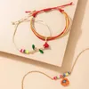Braccialetti di perline colorate per le donne Graziosi fiori di rosa Corda fatta a mano Regalo di gioielli bohémien regolabile 3 pezzi/set