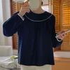 Comelsexy Solid Office Lady Shirts O-hals Vintage Puff Sleeves Tops Retro Sweet Chic los Alle match Streetwear Blouses 210515