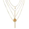 Anhänger Halskette Böhmen Stern Word Metallscheibe Kette Multi -Layer Goldfarbe Halskette Frauen039s Mode Persönlichkeit Kleidung Jew9295028