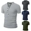 Männer T-Shirts T-Shirt Solide Slim Fit V-Ausschnitt Kurzarm Muskeln T-Shirt Sommer Männliche Mode Casual Tops Henley Hemden