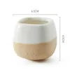 5 in Set 2.2 Inch Container Planter Ceramic Flowing Glaze Five Color Base Serial Set Succulent Plant Pot Cactus Flower Pot Gift 210922