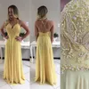 Abiti da sera con scollo a V Plus Size Illusion Eleganti abiti da sera con paillettes arabe di Dubai