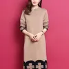 ニットセータードレス長袖の女性カジュアルvestido de muje女性のヴェスティドフィエスタノッチレディースドレス