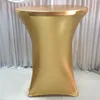 Table Cloth Metallic Gold Silver Stretch Spandex Cocktail Cover Elastic Lycra Bar For El Party Wedding Decoration