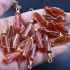 Natuursteen roze quartz charms pijler vorm punt handgemaakte ijzerdraad amethist hangers voor sieraden ketting oorbellen maken