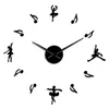 壁掛け時計バレエダンサー音楽ノート巨大な時計バレリーナの装飾DIY大きなモダンなデザイン愛好家ギフト