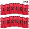 6/12 PCS Adultos Futebol Pinnies Rápida Secagem Team Team Jerseys Basquete Treinamento Numerado Bibs Prática Esportiva Colete