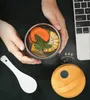 Tasse à soupe déjeuner boîte à bento en acier inoxydable récipient étanche tasse flacons sous vide la paille peut être insérée