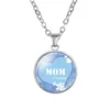 Collier pendentif rond pour maman, 8 Styles, bijoux à breloques, colliers en forme de cœur d'amour de haute qualité, accessoires pour mères, cadeaux de fête