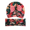 A939 Europa Moda Niemowlę Baby Florals Kapelusz z opaską z pałąkiem Bowknot Cap skrzyżowane Elastyczne Hairband 2pcs / Set