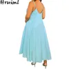 Сексуальное платье для слинга сплошной цвет повседневный свободный большой размер платья без рукавов лодыжки V-образным вырезом мода продажа Vestidos Largos 210513