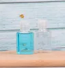 30ml Hand Sanitizer Pet Plastflaska med Flip Top Cap Rensa fyrkantiga flaskor för kosmetika Engångshandtvätt Sanitizers