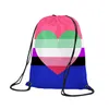 Custom Pride Gay LGBT 35x45cm Zaino con coulisse Bandiere Black Lives Matter Sport Calcio Calcio Poliestere 100D di alta qualità con occhielli o corde in ottone