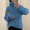 Casual Solid Knitwear Tops Losse Warm Turtleneck Pullover Vintage Gebreide Jumpers Lange Mouwen Vrouwelijke Vrouwen Sweaters 210430