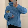 Casual Solid Knitwear Toppar Lös Varm Turtleneck Pullover Vintage Stickade Jumpers Långärmad Kvinnlig Kvinnor Sweaters 210430