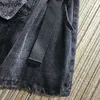 弾性ウエストショートパンツカジュアルルース大型デニムショーツ女性ブラックジーンズ厚みポケットフェムミ210422