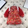 Modedesigner Baby Mädchen Mantel Hohe Qualität Mädchen Chinesischen Stil Verdickt Cheongsam Kleid Winter Plüsch Hanfu Neujahr Warme Kinderkleidung