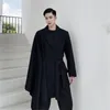 Erkek Suit Blazers Sıradan Takım Ceket Erkekler 2021 Bahar Siyah Asimetrik Çifte Kesin Kruvaze Pelerin Pelerin Sahne Giysileri Erkek Fash307s