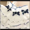 셔츠 의류 아기 키즈 출산 드롭 배달 2021 귀여운 소녀 흰 블라우스 봄 가을 면화 longsleeve 레이스 보우 탑 패션 아기 chi