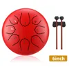 Party Favor 6 Inch 8 Tone Steel Tongue Drum Mini Hand Pan Drums Handheld Tank Percussion Instrument för Yoga Meditation Music Love259i