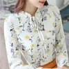 Femmes Blusas Tops Dames Mousseline de soie à manches longues Floral Fleur Imprimer Plus Taille Coréenne Mode Vêtements Blouse Chemise 881E 210420