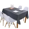 Table Cloth Simple Modern Cotton And Linen Plain Rectangular Solid Anti-scalding Waterproof Tablecloth Fabric Placemat