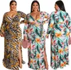 Vrouwen casual jurken plus size maxi jurken elegant sexy club herfst kleding lange mouw Deep-v nek split mantel kolom verband strandkleding strandkleding