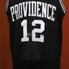 Nikivip #12 God Shammgod Providence Beyaz Siyah Retro Klasik Kolej Basketbol Forması Erkekler Dikiş Özel Numarası ve İsim Formaları